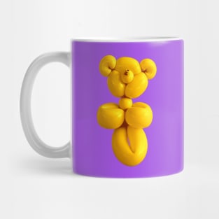 Yellow teddy bear balloon on purple Mug